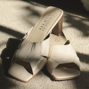 Franco Sarto heeled cream sandals